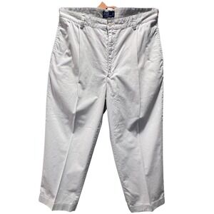 Polo‎ by Ralph Lauren Pants Mens 38x32 Khaki Beige Pleated Chino Casual Trousers